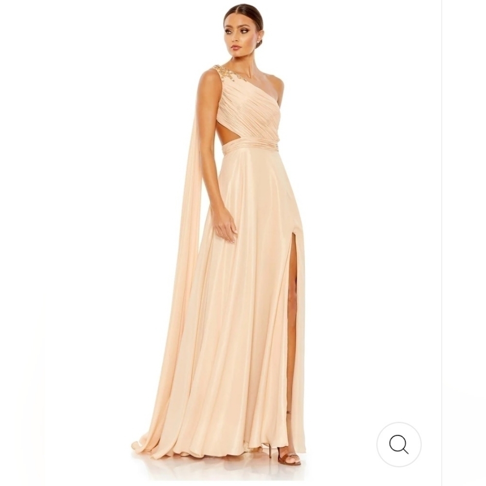 Mac Duggal FLOAT ONE SHOULDER OPEN BACK FLOWY GOWN size 12 (#39)